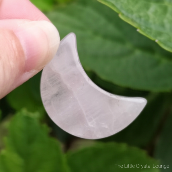 Rose Quartz Crescent Moon Necklace - Image 2